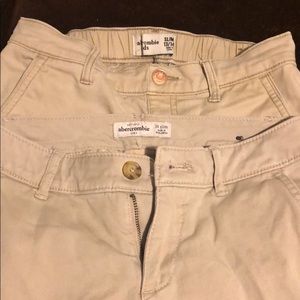 2 pairs of Abercrombie kids khaki pants